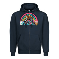 Navy nurse rainbow Zipper Hoodie - NancyCooperArtShop