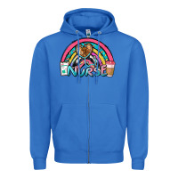 True Royal nurse rainbow Zipper Hoodie - NancyCooperArtShop