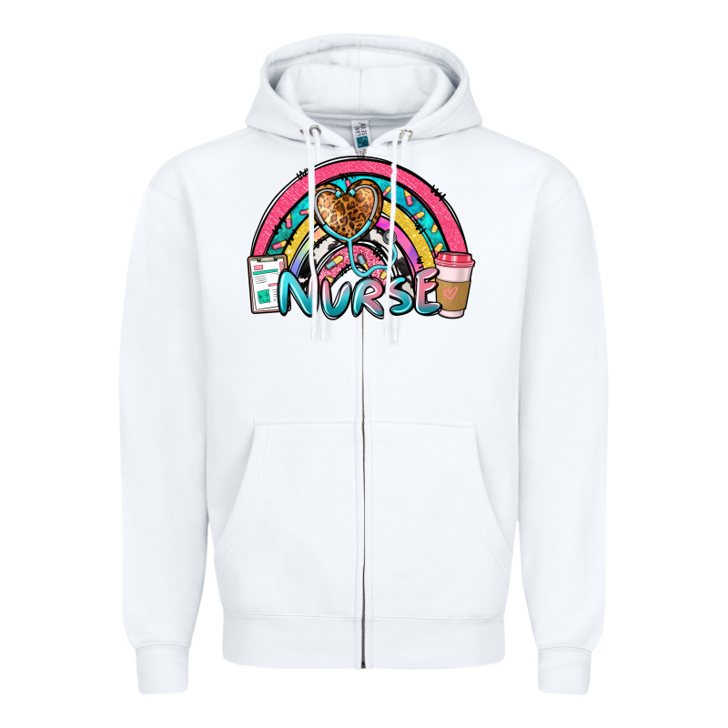 Nurse Rainbow Zipper Hoodie by NancyCooperArtShop | Teevron