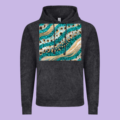 Turquoise Glitter Vintage Hoodie Designed By Jahusdesignshop