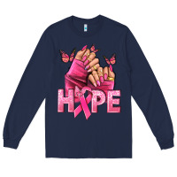 Navy hope cancer nails Long Sleeve Tee - NancyCooperArtShop