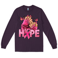 Plum hope cancer nails Long Sleeve Tee - NancyCooperArtShop