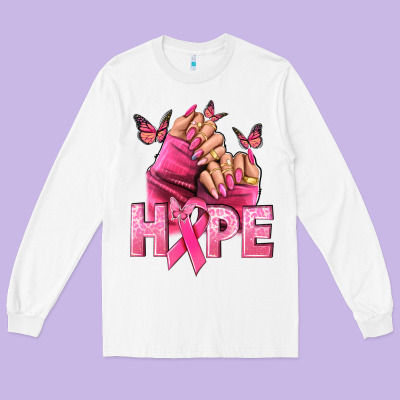 Hope Cancer Nails Long Sleeve Tee Designed By Nancycooperartshop