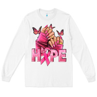 White hope cancer nails Long Sleeve Tee - NancyCooperArtShop