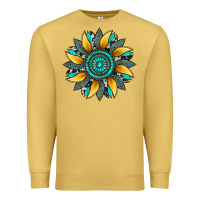 Antique Gold sunflower gemstone leopard Premium Sweatshirt - Artiststas