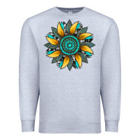 Heather Grey sunflower gemstone leopard Premium Sweatshirt - Artiststas