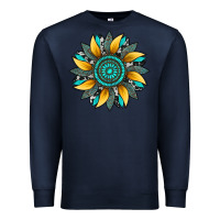 Navy sunflower gemstone leopard Premium Sweatshirt - Artiststas