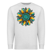 Oatmeal Heather sunflower gemstone leopard Premium Sweatshirt - Artiststas