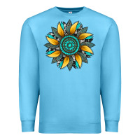 Ocean Blue sunflower gemstone leopard Premium Sweatshirt - Artiststas