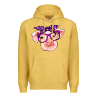 Antique Gold pig with bandana Premium Hoodie - RanaPortraitStore