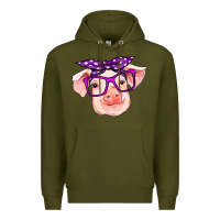 Army Green pig with bandana Premium Hoodie - RanaPortraitStore