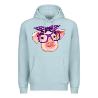 Blue Mist pig with bandana Premium Hoodie - RanaPortraitStore