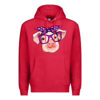 Cardinal pig with bandana Premium Hoodie - RanaPortraitStore