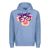 Colony Blue pig with bandana Premium Hoodie - RanaPortraitStore