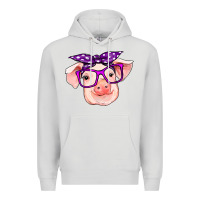 Dove Grey pig with bandana Premium Hoodie - RanaPortraitStore