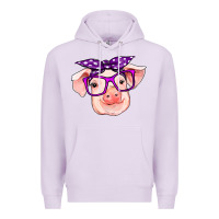 Lilac pig with bandana Premium Hoodie - RanaPortraitStore