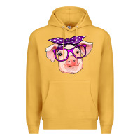 Mustard pig with bandana Premium Hoodie - RanaPortraitStore
