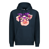 Navy pig with bandana Premium Hoodie - RanaPortraitStore