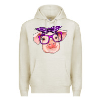 Oatmeal Heather pig with bandana Premium Hoodie - RanaPortraitStore