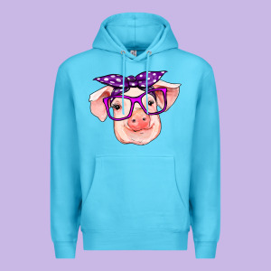 Pig With Bandana Premium Hoodie Designed By Ranaportraitstore