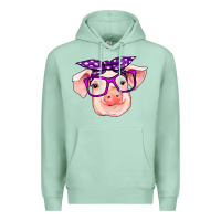 Seafoam pig with bandana Premium Hoodie - RanaPortraitStore