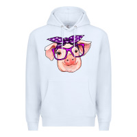 White pig with bandana Premium Hoodie - RanaPortraitStore