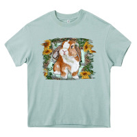 Arona Bunny With Flower Leopard Heavy Core Tee - RanaPortraitStore