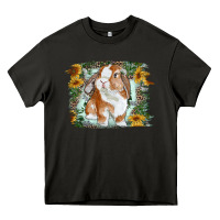 Asphalt Bunny With Flower Leopard Heavy Core Tee - RanaPortraitStore