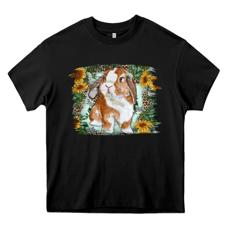 Bunny With Flower Leopard Heavy Core Tee by RanaPortraitStore | Teevron