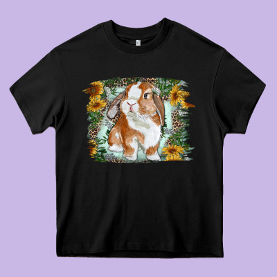 Heavy Core Tee Bunny With Flower Leopard