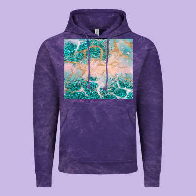 Turquoise Glitter Vintage Hoodie Designed By Jahusdesignshop