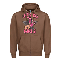 Chestnut lets go girls cowgirl boots star Zipper Hoodie - MaliasSmallBusiness
