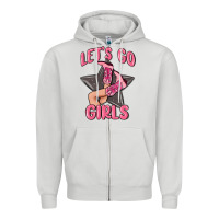 Dove Grey lets go girls cowgirl boots star Zipper Hoodie - MaliasSmallBusiness