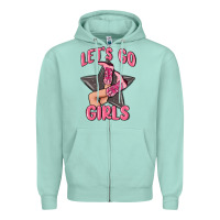 Seafoam lets go girls cowgirl boots star Zipper Hoodie - MaliasSmallBusiness