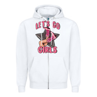 White lets go girls cowgirl boots star Zipper Hoodie - MaliasSmallBusiness