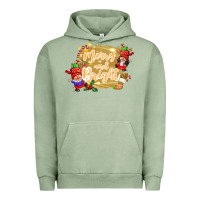 Pigment Oil Green merry and bright gnome Urban Hoodie - CowGirlArtShop