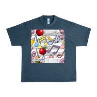 Midnight Navy music class seamless pattern Urban Heavy Tee - BundleAndBundleShop