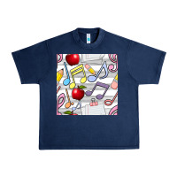 Navy music class seamless pattern Urban Heavy Tee - BundleAndBundleShop