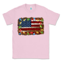 Bubblegum Pink christmas american flag background Classic Tee - Jasminsmagicworld