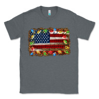 Charcoal Heather christmas american flag background Classic Tee - Jasminsmagicworld