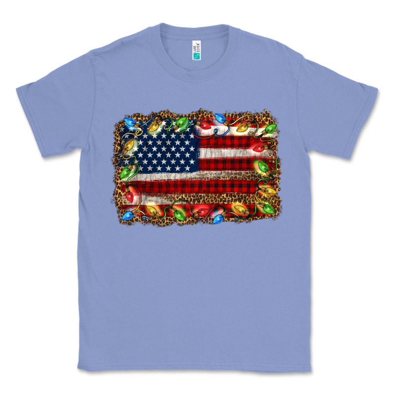 Christmas American Flag Background Classic Tee by Jasminsmagicworld | Teevron