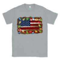 Heather Grey christmas american flag background Classic Tee - Jasminsmagicworld