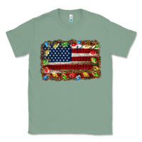 Sage christmas american flag background Classic Tee - Jasminsmagicworld