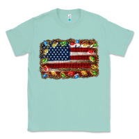 Seafoam christmas american flag background Classic Tee - Jasminsmagicworld