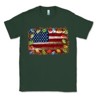 Sports Green christmas american flag background Classic Tee - Jasminsmagicworld