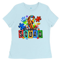 Baby Blue basketball support squad autism Ladies Tee - Zillion Design Studio