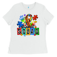 White basketball support squad autism Ladies Tee - Zillion Design Studio