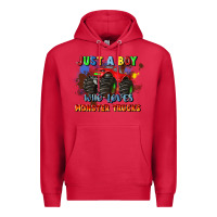 Cardinal just a boy who loves monster trucks Premium Hoodie - JahusDesignShop