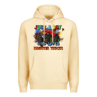 Pina Colada just a boy who loves monster trucks Premium Hoodie - JahusDesignShop