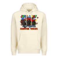 Sandshell just a boy who loves monster trucks Premium Hoodie - JahusDesignShop